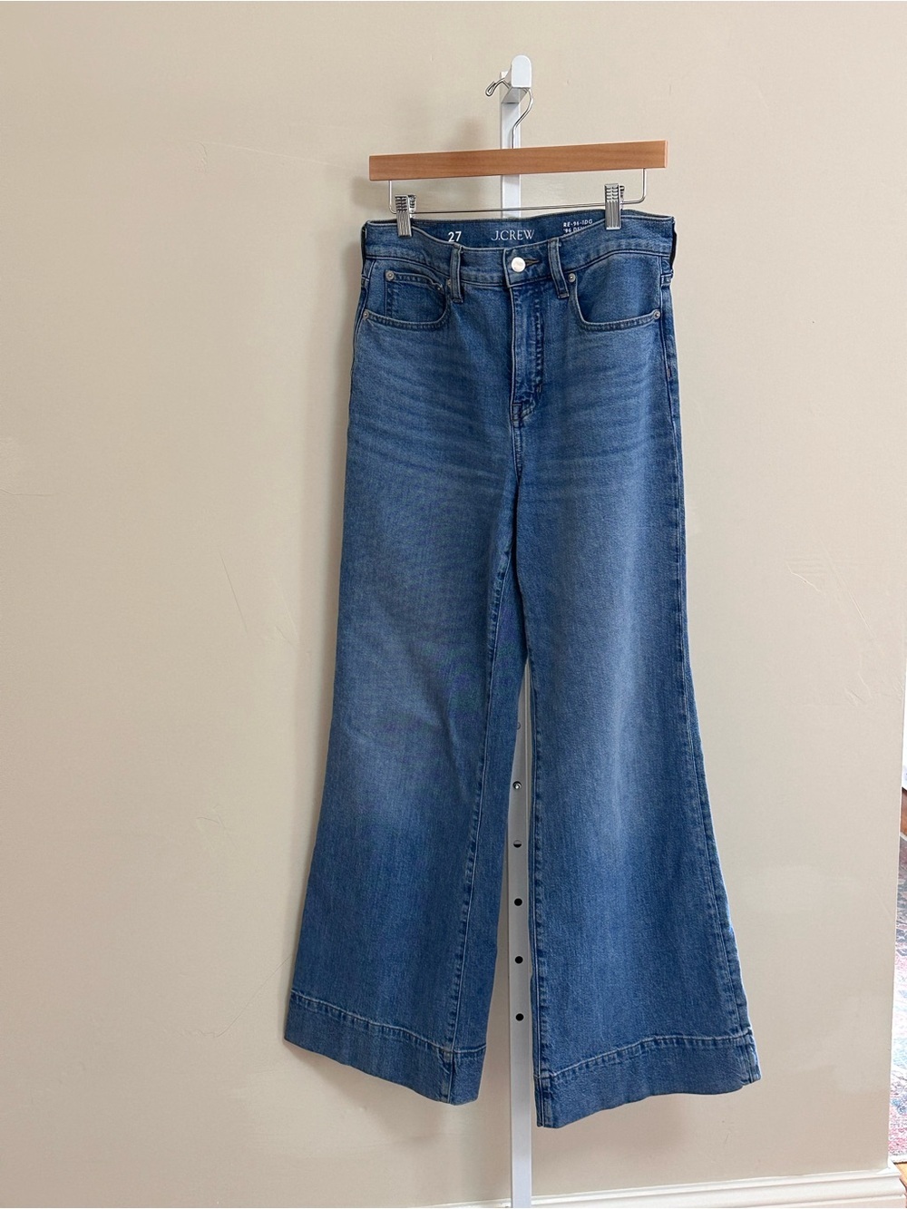 J.Crew RE-96 Denim Trouser Jeans Women’s 27 High Rise Wide Leg Light Wash